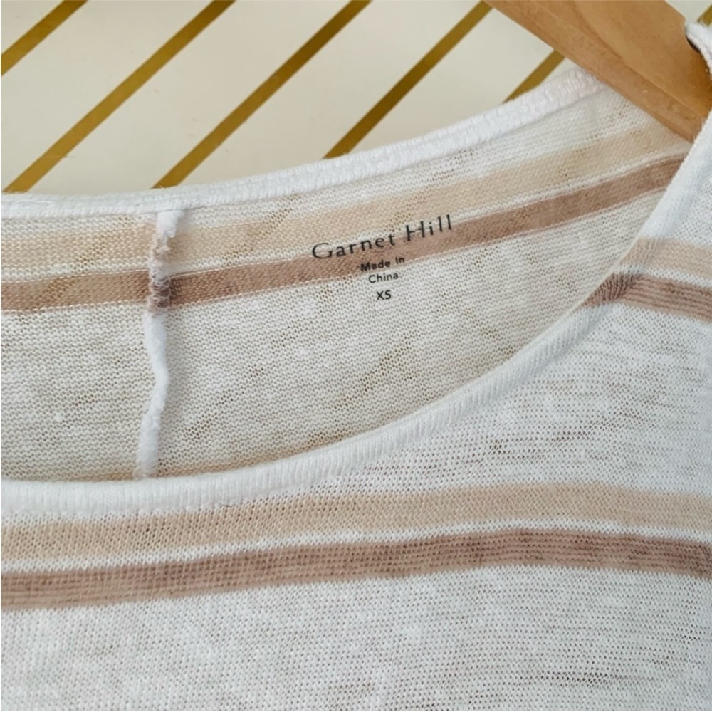 Garnet Hill Women's 100% Organic Linen Dress Dolman Sleeve Striped Size Medium - Picture 7 of 11